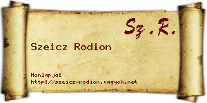 Szeicz Rodion névjegykártya